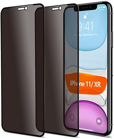 Protetor de tela de vidro de privacidade WeGear para iPhone 11/XR, 6,1 polegadas, cobertura total, filme de vidro temperado anti -espião, 2 pacote