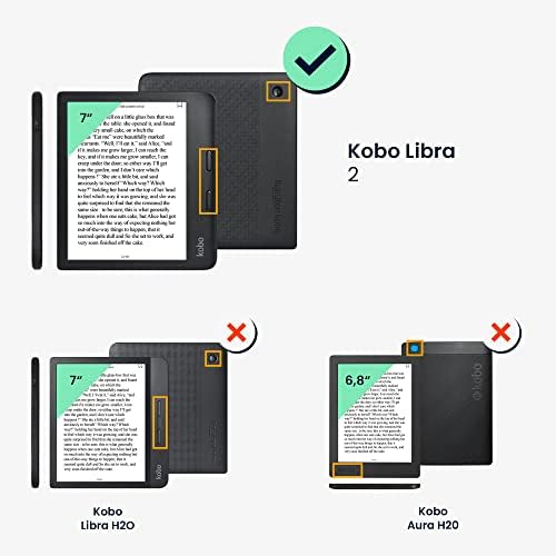 Case Kwmobile Compatível com Kobo Libra 2 - Cover de protetora de proteção e e -reader de tecido de estilo de livro de livro - preto