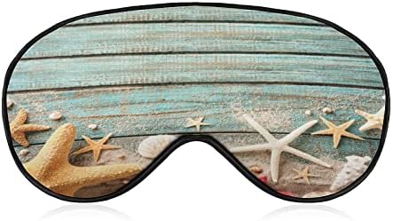 Mar Seashell Starfish on Wooden Sleeping Blacefold Mask