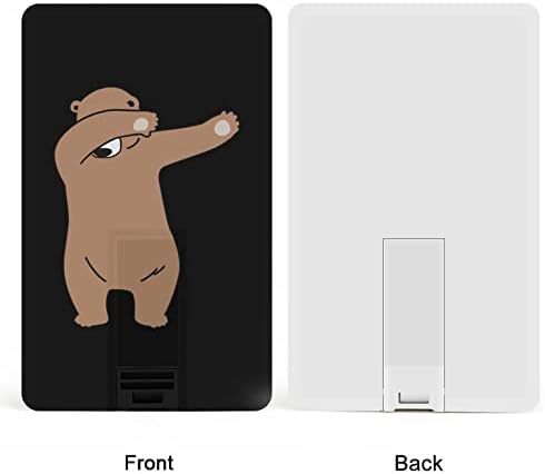 Dabbing engraçado Bear USB Drive Credit Card Design USB Flash Drive U Disco Thumb Drive