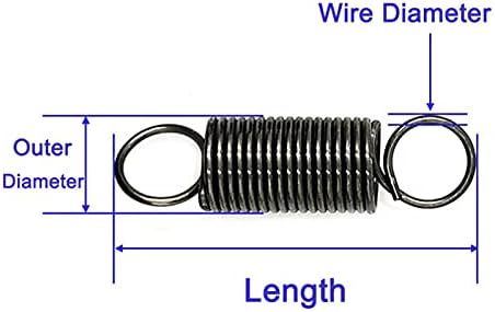 Máquinas de construção industrial tensão extensão mola mola de 300 mm de comprimento diâmetro de mola de bobina dupla 1,0 mm 1,2 mm 1,4 mm 1,5 mm diâmetro externo 5mm-15mm Material de aço