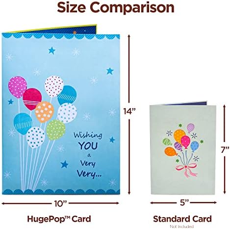 Paper Love enormpop jumbo superestimado cartão de aniversário, balões de feliz aniversário, capa de 10 x 14 - inclui envelope e tag