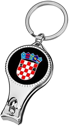 Croácia nacional emblema Clipper Durável Cuttador de unhas de metal com arquivo de unhas com chaveiro para homens mulheres