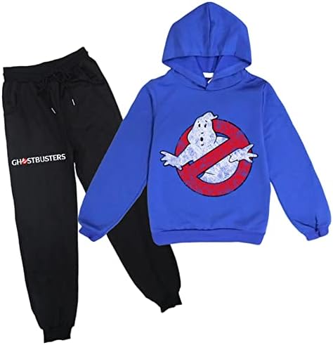 Hoertu Kids Ghostbusters Pullover de manga longa com capuz e calças de corredor Conjuntos de 2 peças de traje casual para