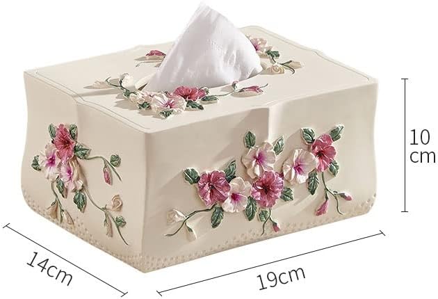 Caixa de tecido de madeira Gretd Rosa Decoração de Rosa Caixa de Armazenamento da Sala de Armazenamento Caixa de Papel Decoração Home (Cor: A, Tamanho