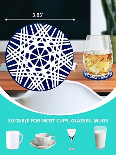 Coastas-russas Teelink 6pcs para bebida, 3,85'''''Reusable Silicone Drink Coasters, tapete resistente ao calor macio, lava-louças