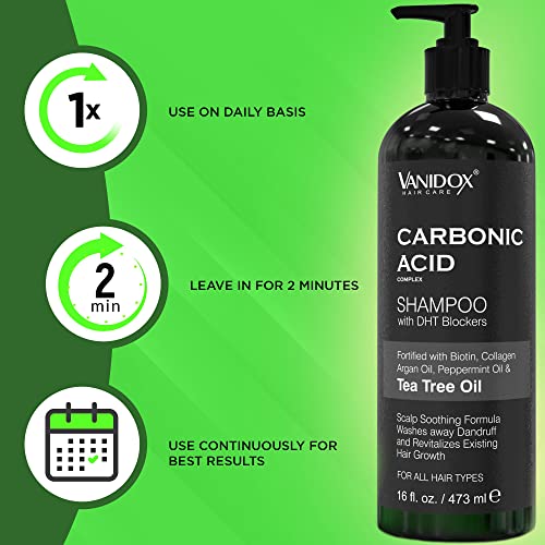 Shampoo de ácido carbônico Vanidox para homens e mulheres, além de soro de ácido hialurônico - fabricado nos EUA