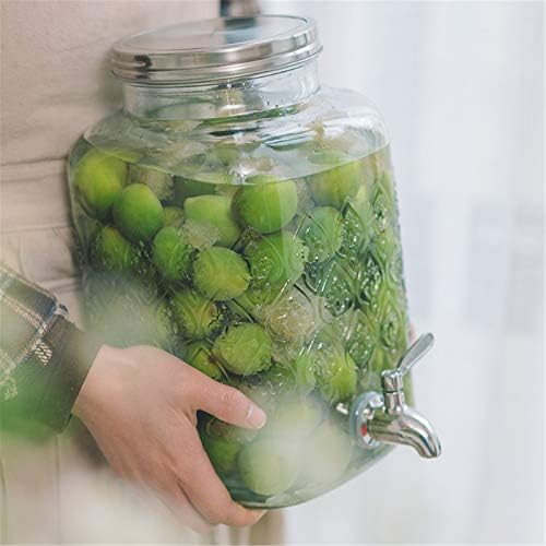 Dispensador de bebidas de vidro Fácil enchimento - Dispensador de bebida Cilindro de gelo mantém o frio da bebida para