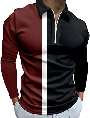 BEUU 2022 Novas camisas de pólo para homens, manga longa Houndstooth Patchwork Tops Tops Streetwear Casual Muscle Designer Shirt