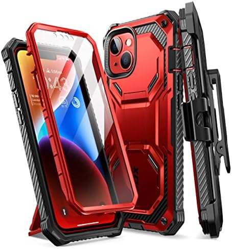 I-BLASON Armorbox projetado para iPhone 14 Plus Caso 6.7 '', Caixa de para-choque de protetora de coldre de kickstand de corpo inteiro com protetor de tela embutido