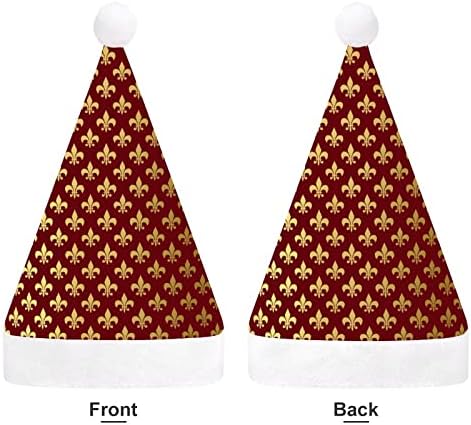 Damask Pattern Christmas Hat Hat Papai Noel para adultos unissex Comfort Classic Xmas Cap para férias de festa de Natal