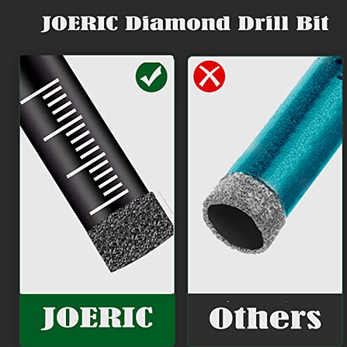 Joeric 7 PCS Conjunto de brocas de diamante seco preto, para granito Materiais de vidro de pedra cerâmica de granito Materiais
