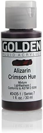 Tinta acrílica de líquido dourado 1 onça-onça-histórica de alizarina Crimson Hue