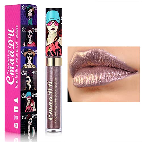 Lipstick fosco cremoso duradouro 11 cores Metallic glitter brilho hidratante hidratante aveludado por longa duração não