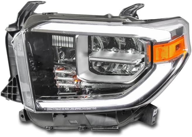 ZMAUTOPARTS DRL TUBO FARIÇO DO CROMENTO DO CHROME COMPATÍVEL COM COM 2018-2021 TOYOTA TUNDRA [LED embutido]