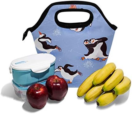 VIPSK Christmas Penguin Bag Tote Tote Saco de bolsa de resfriador à prova d'água para o escritório de trabalho da escola de piquenique ao ar livre para viagens ao ar livre