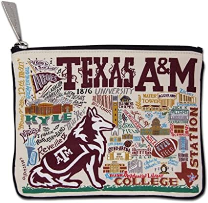 Catstudio Texas A&M University Collegiate Zipper bolsa bolsa | Segura seu telefone, moedas, lápis, maquiagem, guloseimas de cachorro