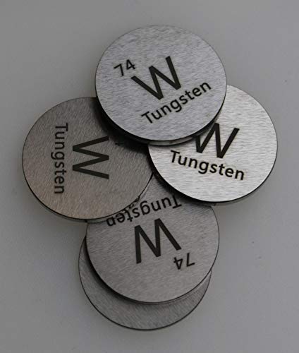 Tungstênio 24,26mm Disco de metal 99,95% puro para coleta ou experimentos
