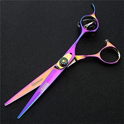 Kit de tesoura de corte de cabelo DSXZM, kit de tesoura profissional de penteado com tesoura de desbaste de aço inoxidável, para Baber, Salon and Home, 6,0 polegadas, roxo