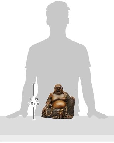 Móveis Orientais 10 Sentado HOTEI Happy Buddha estátua, bronze