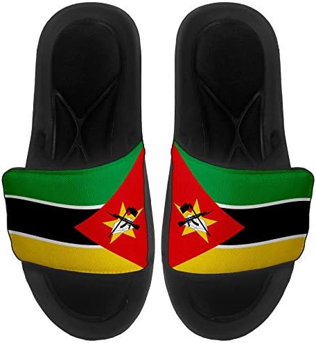 Sandálias/slides Slide -on -Slide para homens, mulheres e jovens - bandeira de Moçambique - Moçambique Flag