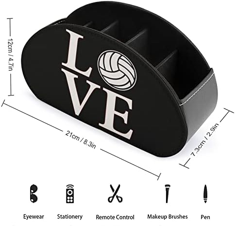 Love Volleybal Remote Control Holder de couro Organizador para suprimentos de escritório Controlador remoto