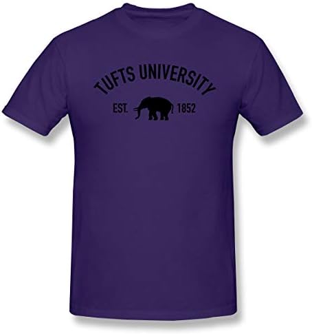 WJGNAA Men's Tufts University estabeleceu 1852 camiseta de pescoço redonda de manga curta