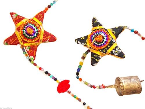 Estrela artesanal n Moon Door indiano pendurado decoração de cordas móveis 120cm