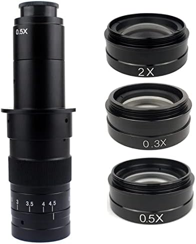 Acessórios para microscópio 0,5x / 2,0x / 0,3x lente de vidro objetivo auxiliar, consumíveis de laboratório de câmera de microscópio de vídeo da indústria