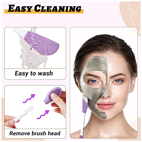 WishLotus 2pcs Silicone Face Mask Brush, Applicador de escovas faciais reutilizáveis ​​para aplicar produtos para cuidados com