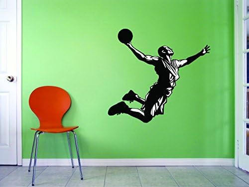 Decalque - Peel & Stick Stick Wall Stick: Basketball Player Sports Home Decor Picture Tamanho da arte: 10 polegadas x 20 polegadas