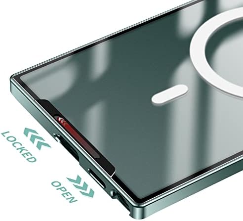 Loobival para Samsung Galaxy S22 Ultra Caso Caso de Alumínio Suporte Magnético Charging sem fio, compatível com MagSafe, Metal