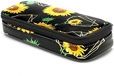 Caixa de lápis Guerotkr, bolsa de lápis, caixa de lápis, estojo de lápis estético, padrão de planta de flor de girassol contínuo padrão