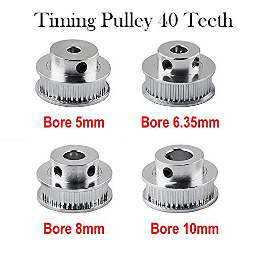 Polia de correia de cronometragem GT2 de alumínio 30/36/40/48/60 dentes de dentes 6/10 mm sem dente/com dente para a impressora 3D CNC