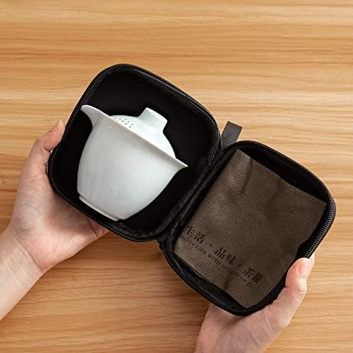 Conjunto de chá de viagem com bolsa de chá portátil Teaset Chinese Conjunto de chá com infusor e 3 xícaras, chá de café