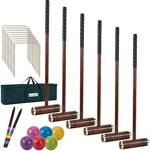 Jogo de croquet de seis jogadores do Spexdarxs, 35 '' croquet com marretas premium de madeira | Bolas coloridas |
