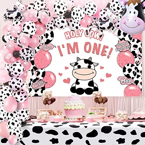 ROETYCE VACA DORAÇÕES DE FELIZ ANIVERSÁRIO, Vaca sagrada Eu sou uma decoração de um aniversário menina, vaca Primeira