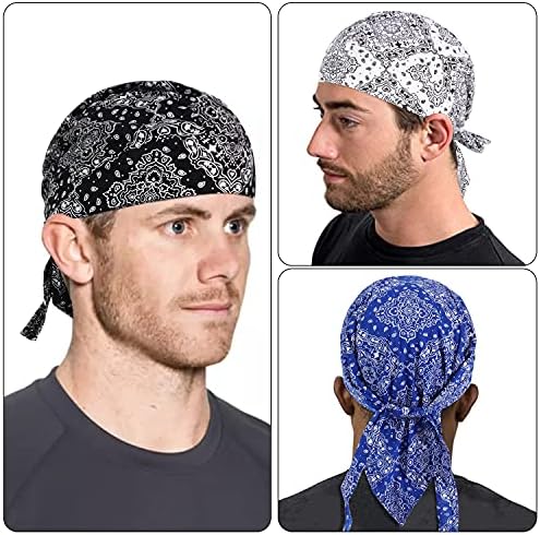 Docila 3 PCs fazem trapos para homens caveira captura de caveira bandana chapéu de capacete respirável linner beanie