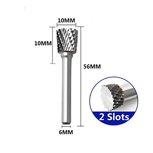 2 PCs Ferramenta de corte de alumínio de 10 mm Turr de tungstênio Babra com 1/4 haste para ferramenta rotativa ou moedor de matriz