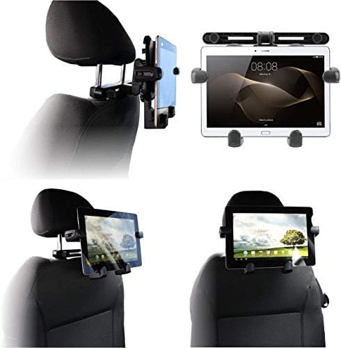 A apoio de cabeça portátil da Navitech no carro compatível com o comprimido YOTOT 102