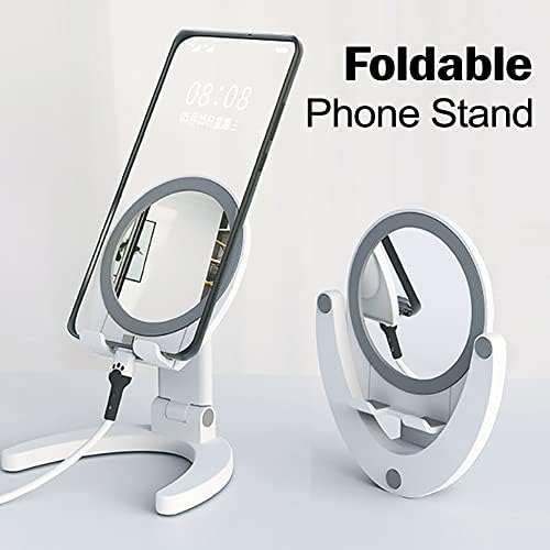 Jewyoco 2pcs Stand com altura do ângulo de espelho ajustável para mesa compatível com todos os telefones celulares Kindle