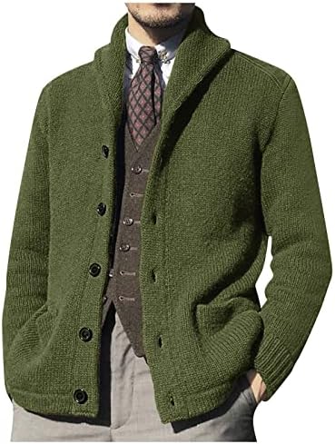 Dudubaby Cardigan Sweaters for Men Shawl Casual Slave Button Up Sweaters Knited