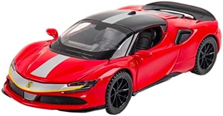 Modelo de carro em escala para Ferrari SF90 Supercar Diecast Miniature Loy Model Model Metal Vehicle Gifts 1:32 Proporção