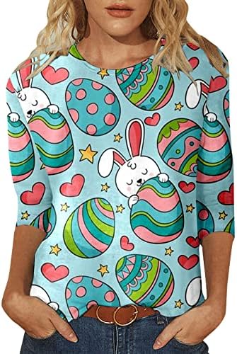 Fudule Bunny Graphic Tees for Women, Feliz Dia da Páscoa Feliz Páscoa colorida Coelhinho Tees T-shirt Presente de Páscoa para mulheres