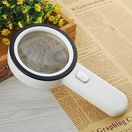 Linente para leitura LINGIGING GLIM HD Handheld de 4,2 polegadas 20x Vidro de lupa com 12 luzes LED Lupa de iluminação óptica grande