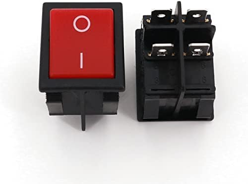 Chave de balancim Zaahh 5pcs R Series 32x25mm 4pin On-off de alta corrente 20A DPST ROGHER SWITCH