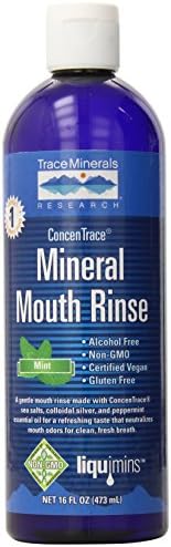 Trace Minerais Pesquise Concentrace Mineral Mouth Manche 16 oz, sabor de hortelã, enxágüe suave, respiração fresca, lavagem natural