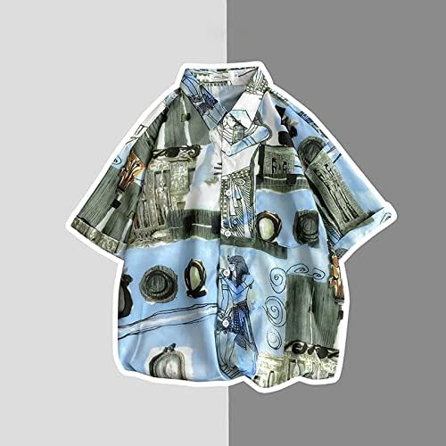 Camisa de manga longa de manga comprida Camisa de praia Hawaii Camisa de manga curta Camisa digital camisetas vintage para mulheres