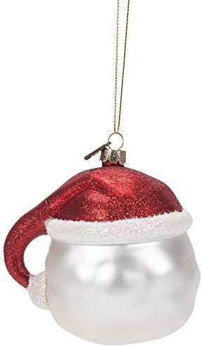 RAZ 4 Wisking Santa Glass Christmas Ornament 4053132
