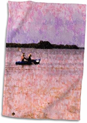 3drose florene impressionismo arte - caiaque para duas toalhas